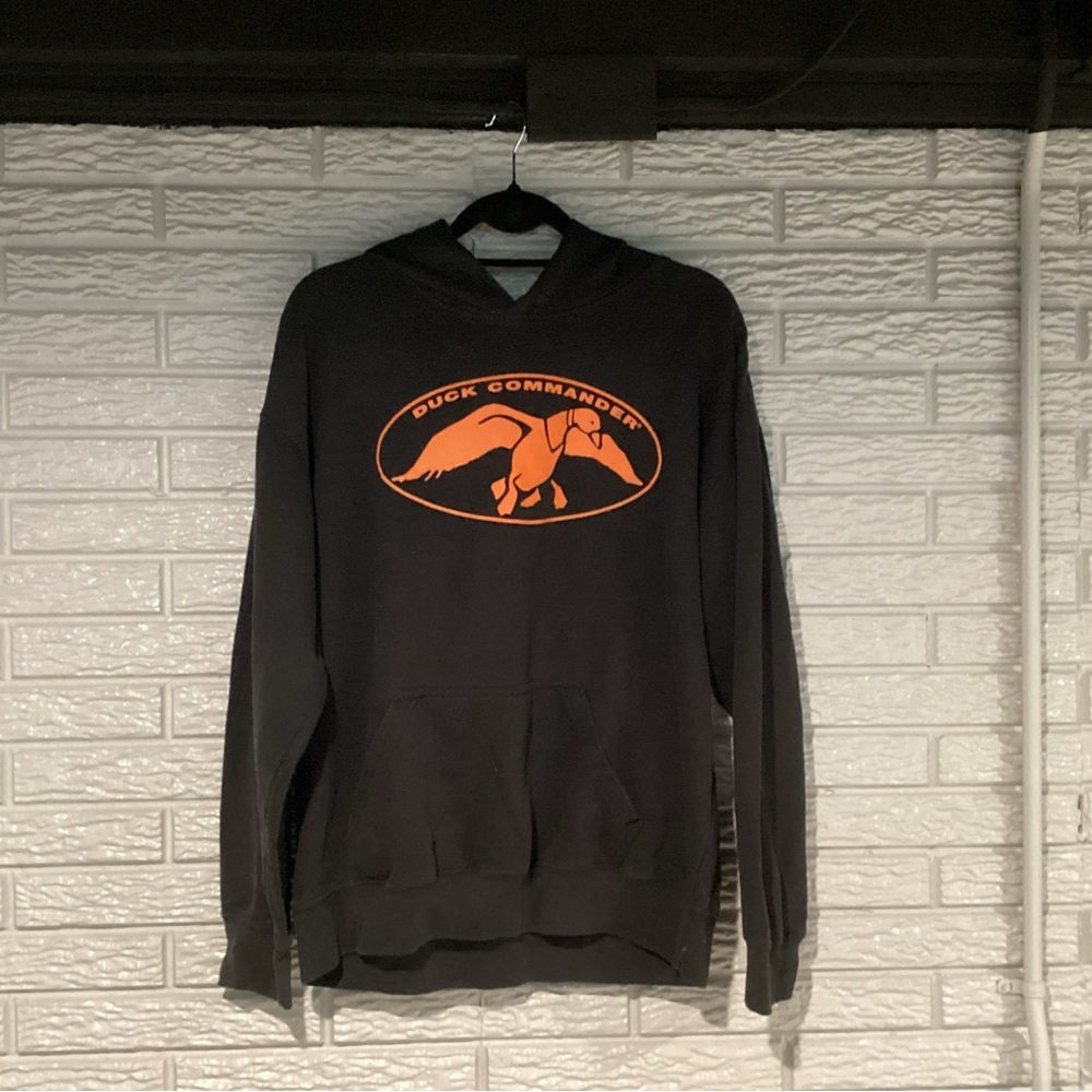 Duck Commander Black Hoodie Camo Lined Men’s Large